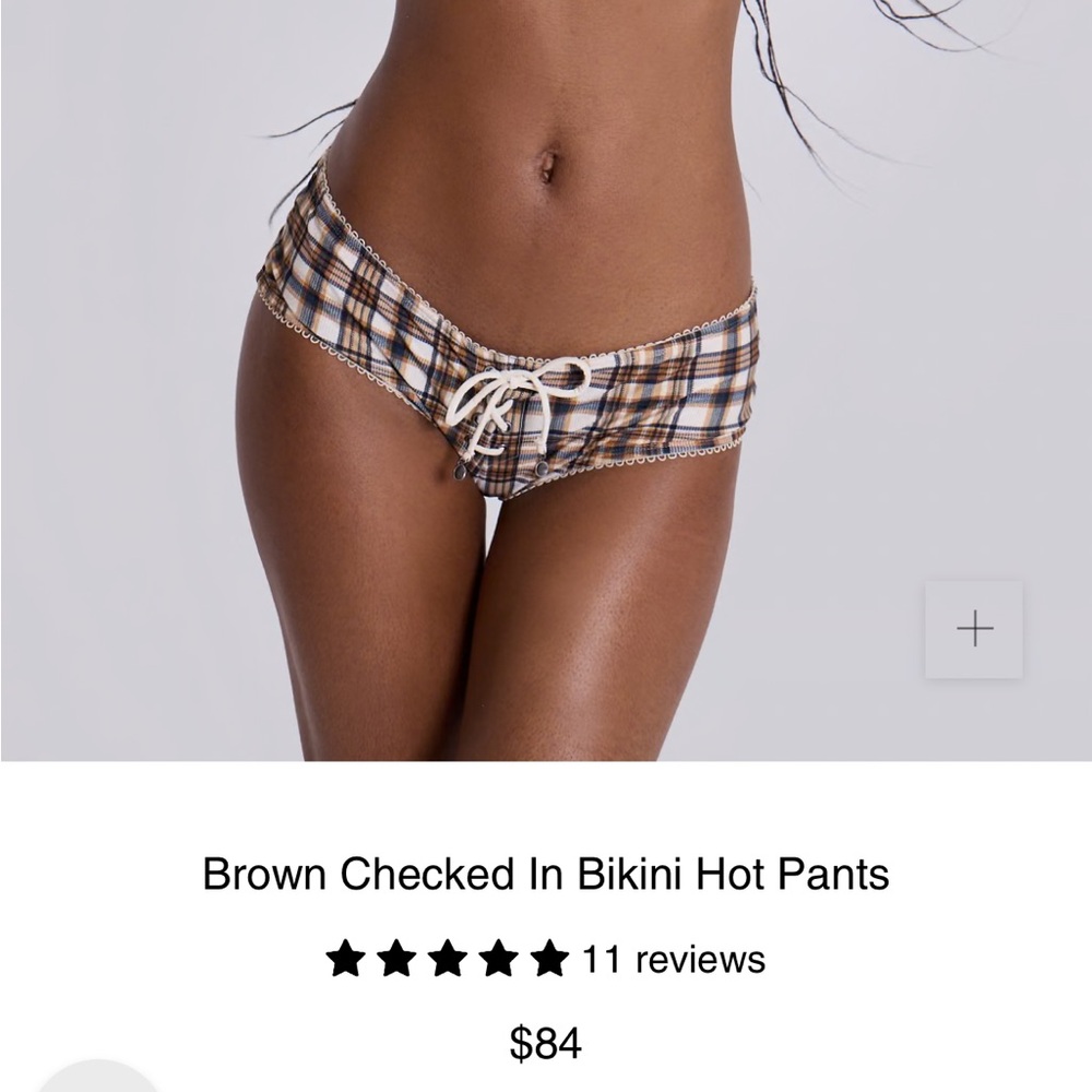 Jaded London Brown Checked Bikini Bottoms
